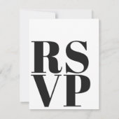 のシンプルQRコード用の白黒RSVP結婚カード 出欠カード (裏面)
