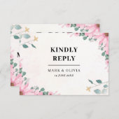 のシンプルRSVPカード結婚 – 編集可能デザイン 出欠カード (正面/裏面)