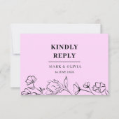 のシンプルRSVPカード結婚 – 編集可能デザイン 出欠カード (正面)