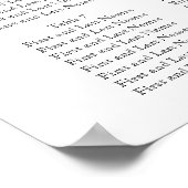 のシーッ結婚ティングチャートのロマンチックなカスタムパーソナライズ ポスター (角)