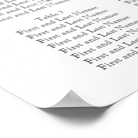 のシーッ結婚ティングチャートのロマンチックなカスタムパーソナライズ ポスター (角)