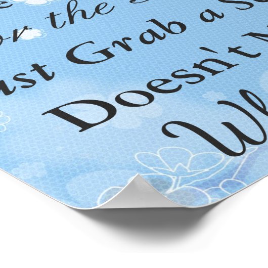 のシーティングポスタ結婚ー、フローラブルーテーマ ポスター (角)