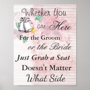 のシーティングポスタ結婚ー、ヴィンテージフローラテーマ ポスター