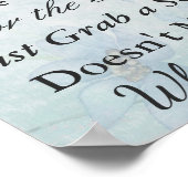 のシーティングポスタ結婚ー、ヴィンテージフローラブルー ポスター (角)