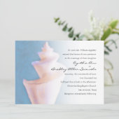 のシー結婚シェルスケッチオンブルー 招待状 (スタンド正面)