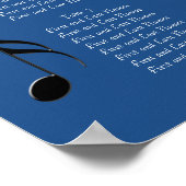 のシー結婚ティングチャート音楽ノート何か青 ポスター (角)