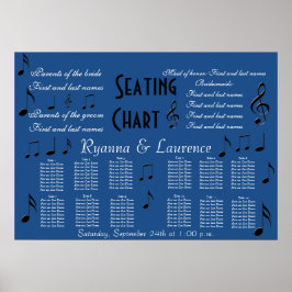 のシー結婚ティングチャート音楽ノート何か青 ポスター