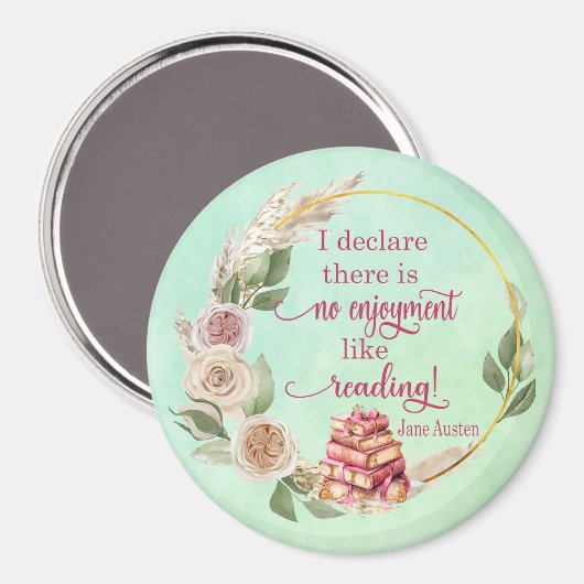のジェーン読オースティン引用文マグネットのような楽しみはない マグネット (正面/裏面)