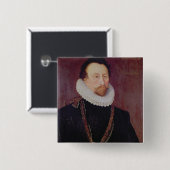 のジョンHawkins 1581年ポートレート 缶バッジ (正面&裏面)