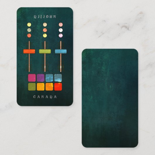 のスクラカスタムッチ付き濃い緑のDJ名刺2018 名刺 (正面/裏面)