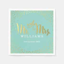 のスタイリッシュTABLE結婚ミニ紙吹雪金ゴールドミント スタンダードカクテルナプキン