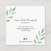 のスタイル結婚モノグラム金ゴールドフレームフォトグラファー スクエア名刺 (裏面)