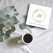 のスタイル結婚モノグラム金ゴールドフレームフォトグラファー スクエア名刺