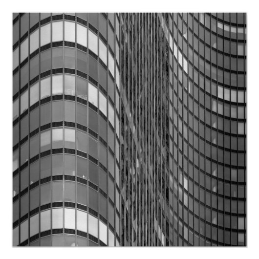 のスチールとガラスのカーテンウォーモダンル ポスター (正面)