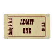 のステッ結婚クチケットスタイルが日付と名前を1つ認める ラベル (正面)