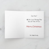 のストッキングつる、ヴィンテージのクリスマスカード シーズンカード (内部)