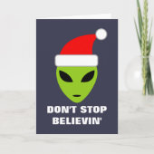 のストップエイリアン信じのグリーティングカードを使用しない シーズンカード (正面)