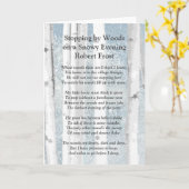 のストップバイウッズスノーイ夕べロバート・フロスト詩 カード (黄色い花)
