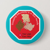 のストップ感染症は手の衛生状態にある 缶バッジ (正面)