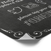 のスナップ結婚ハッシュタグブラック金ゴールドスクリプトシャルボード ポスター (角)