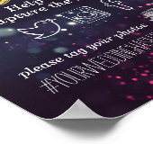 のスナップ結婚ハッシュタグメイソンjar紫色の文字列ライト ポスター (角)