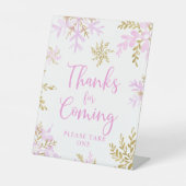 のスノーフレーク感謝していの冬のシ来ャワー 台座サイン (正面)