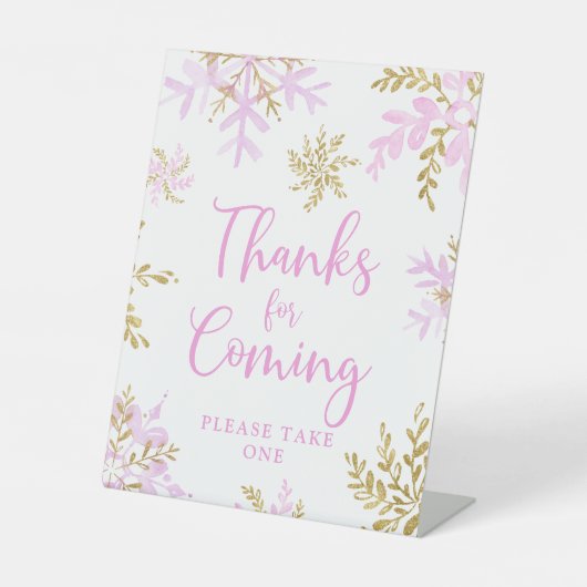 のスノーフレーク感謝していの冬のシ来ャワー 台座サイン (正面)