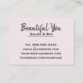 *~*のスパのサロンの毛はネイルのマッサージの水彩画を打ちます 名刺 (裏面)