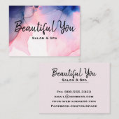 *~*のスパのサロンの毛はネイルのマッサージの水彩画を打ちます 名刺 (正面/裏面)