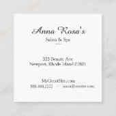 *~*のスパ及びサロンの抽象的で芸術的で青い上品 スクエア名刺 (裏面)