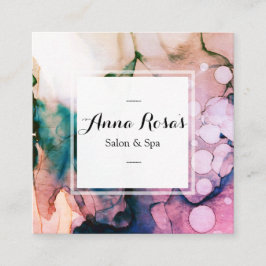 *~*のスパ及びサロンの抽象的で芸術的なラベンダーの上品 スクエア名刺