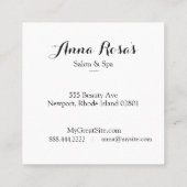 *~*のスパ及びサロンの抽象的で芸術的なラベンダーの上品 スクエア名刺 (裏面)