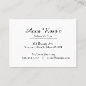 *~*のスパ及びサロンの抽象的で青く芸術的な上品 名刺 (裏面)