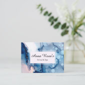 *~*のスパ及びサロンの抽象的で青く芸術的な上品 名刺 (スタンド正面)