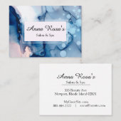 *~*のスパ及びサロンの抽象的で青く芸術的な上品 名刺 (正面/裏面)