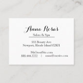 *~*のスパ及びサロンの抽象的な暗い赤紫色の芸術的な上品 名刺 (裏面)