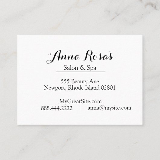 *~*のスパ及びサロンの抽象的な暗い赤紫色の芸術的な上品 名刺 (裏面)