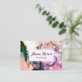 *~*のスパ及びサロンの抽象的な暗い赤紫色の芸術的な上品 名刺 (スタンド正面)