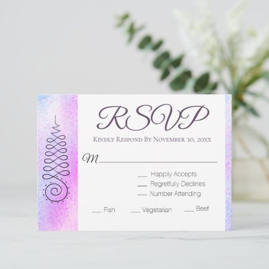 *~*のスピリチュアルの神聖な幾何学の夢RSVP 出欠カード (スタンド正面)