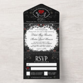 のス結婚ケルトンハート白黒 オールインワン招待状 (内側)