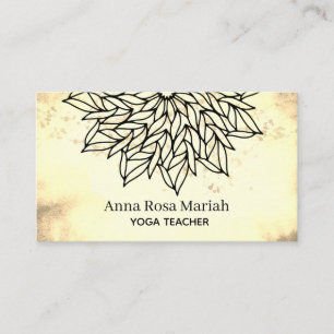 *~*のセピア色の黄色の曼荼羅のグリッターのスピリチュアルのヨガ 名刺