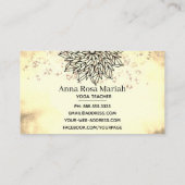 *~*のセピア色の黄色の曼荼羅のグリッターのスピリチュアルのヨガ 名刺 (裏面)