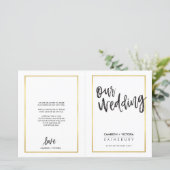 のセレモニー結婚プログラムつや消し型金ゴールド枠 (スタンド正面)