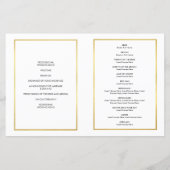 のセレモニー結婚プログラムつや消し型金ゴールド枠 (裏面)