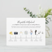 のタイムラ図解入りの、写真付きのイ結婚ン招待状アイコンおもしろい 招待状 (スタンド正面)