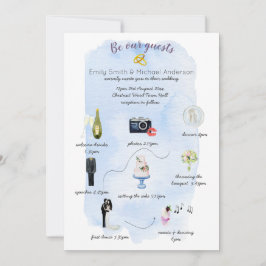 のタイムラ図解入りの、写真付きのン結婚招待状プログラム 招待状