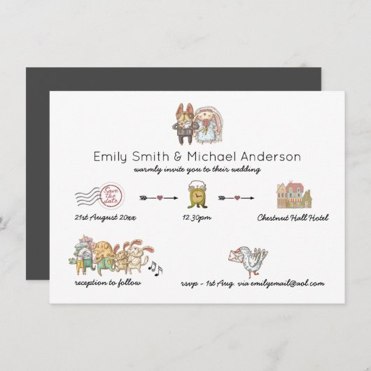 のタイムラ結婚イン起動プログラムの日救付アイコン 招待状 (正面/裏面)