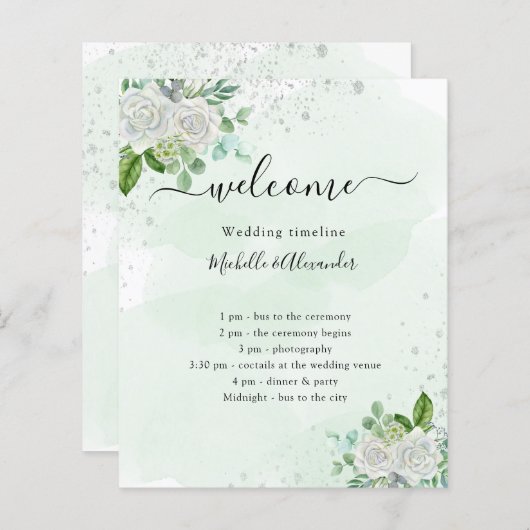 のタイムラ結婚ムプログラムの花模様緑 (正面/裏面)