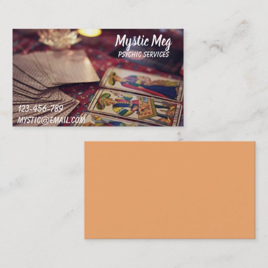 のタロット、占い師のニューエイジサービス霊魂 名刺 (正面/裏面)