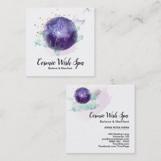 *~*のタンポポの願いの空Cosmoは宇宙を主演します スクエア名刺 (正面/裏面)